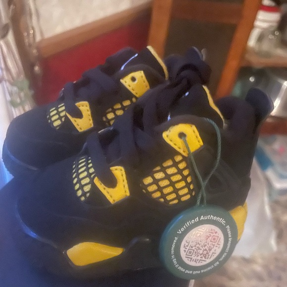 Kids Black and Yellow Sneakers - Picture 1 of 2